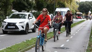 Una foto de archivo de un carril bici.