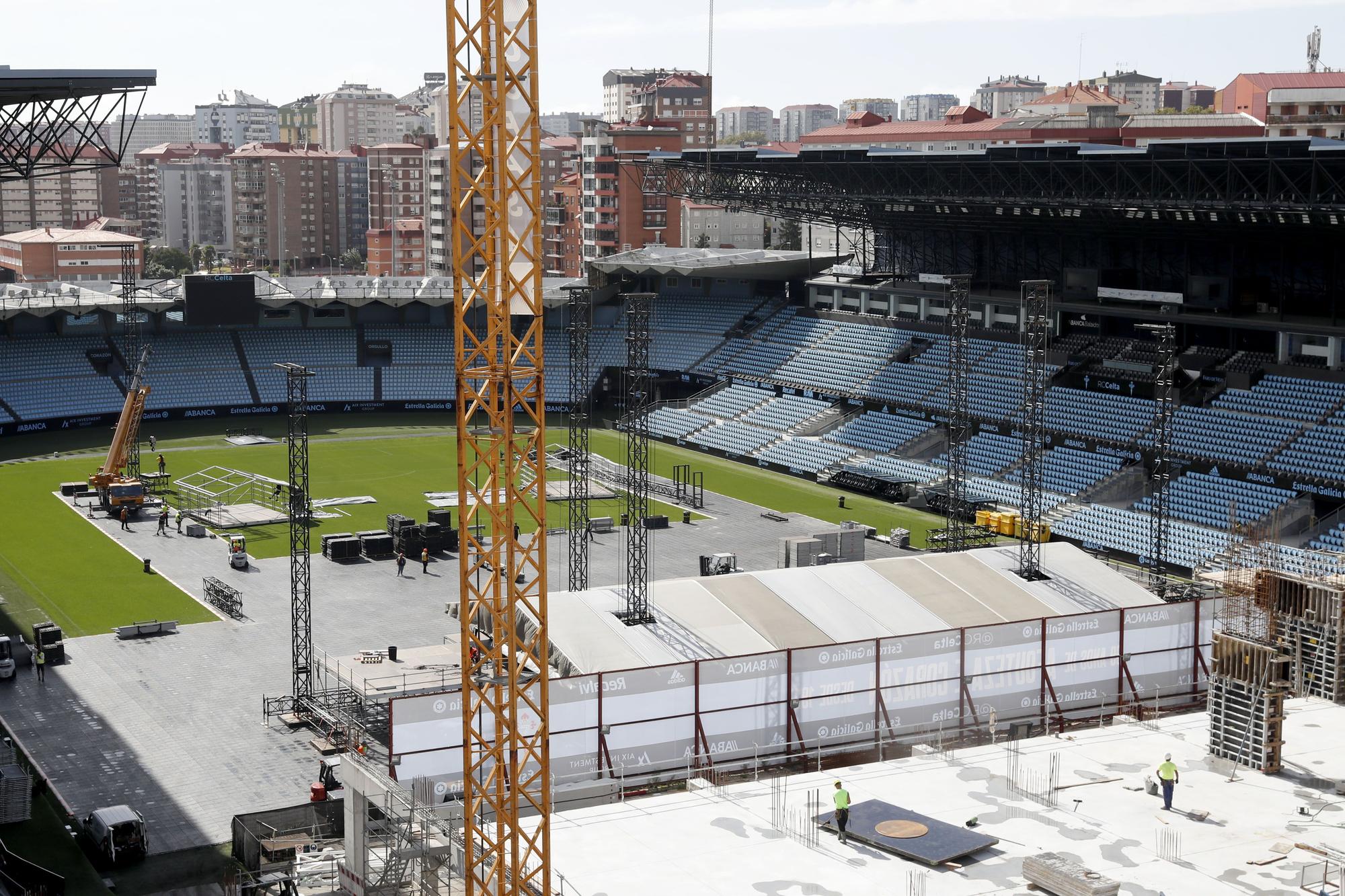 El escenario de Muse ya se monta en Balaídos