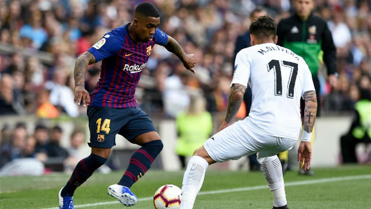 Malcom fue titular y falló las dos más claras que tuvo