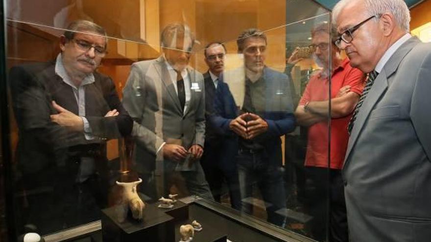 Las piezas que se pueden ver en el hall del Museo Arqueológico de Alicante (MARQ).