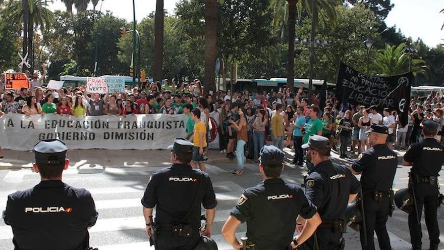 Manifestación en la última huelga de estudiantes el pasado mes de octubre.