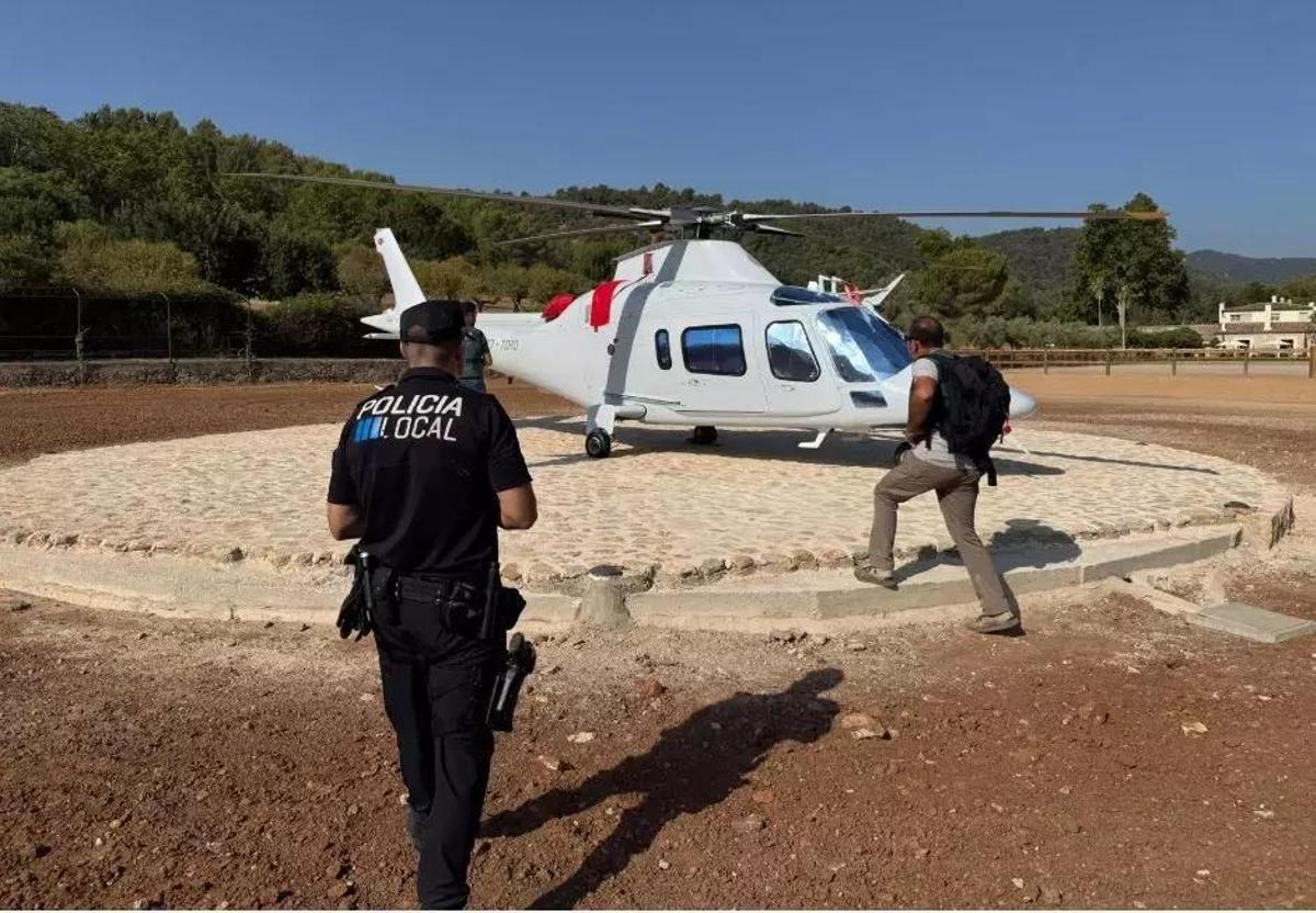 Un helicóptero en la propiedad de Esporles