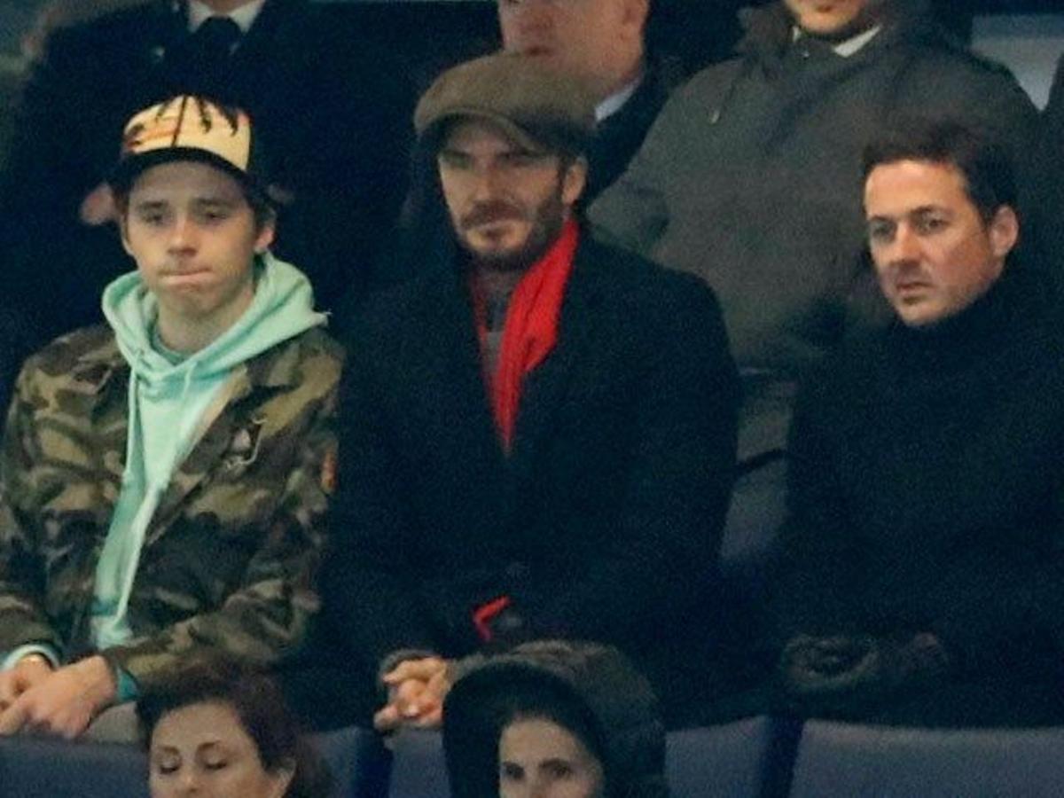 Brookly y David Beckham van a ver el fútbol junto a Dave Gardner