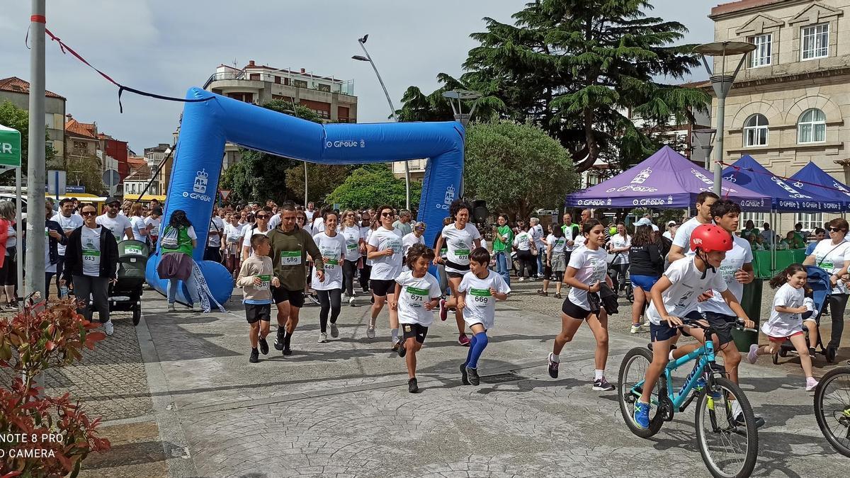 La pasada edición de la carrera contra el cáncer de O Grove.