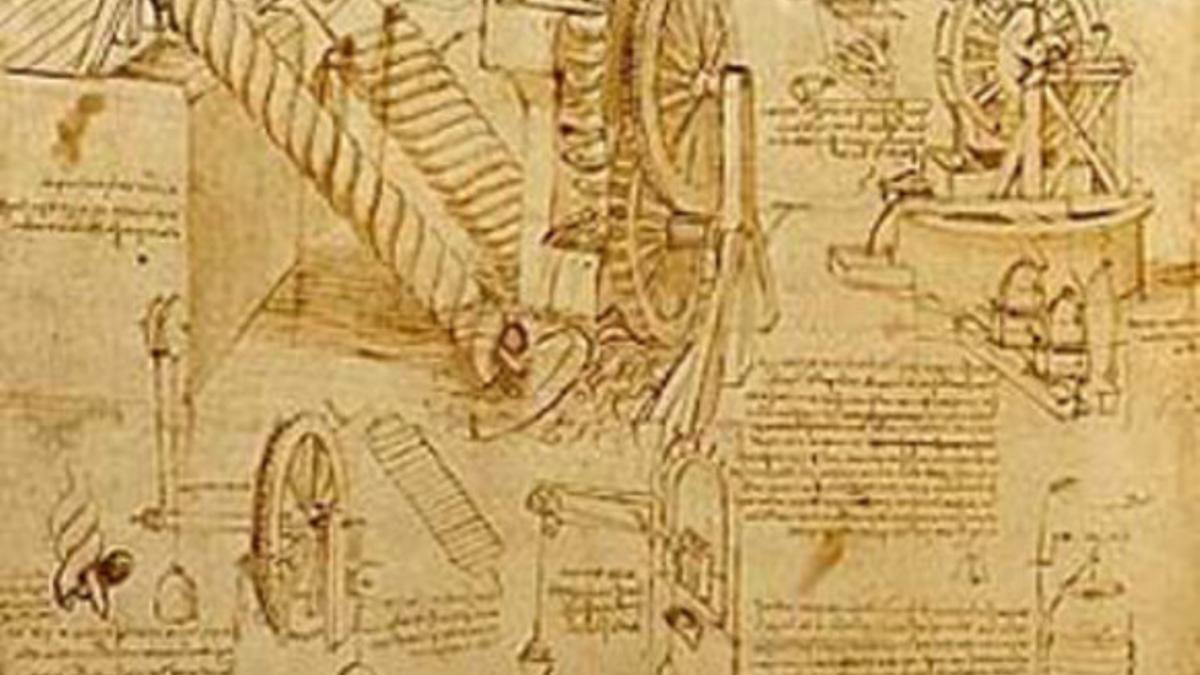 Una página del 'Codex Atlanticus', cuya reproducción fue uno de los presentes de Berlusconi.