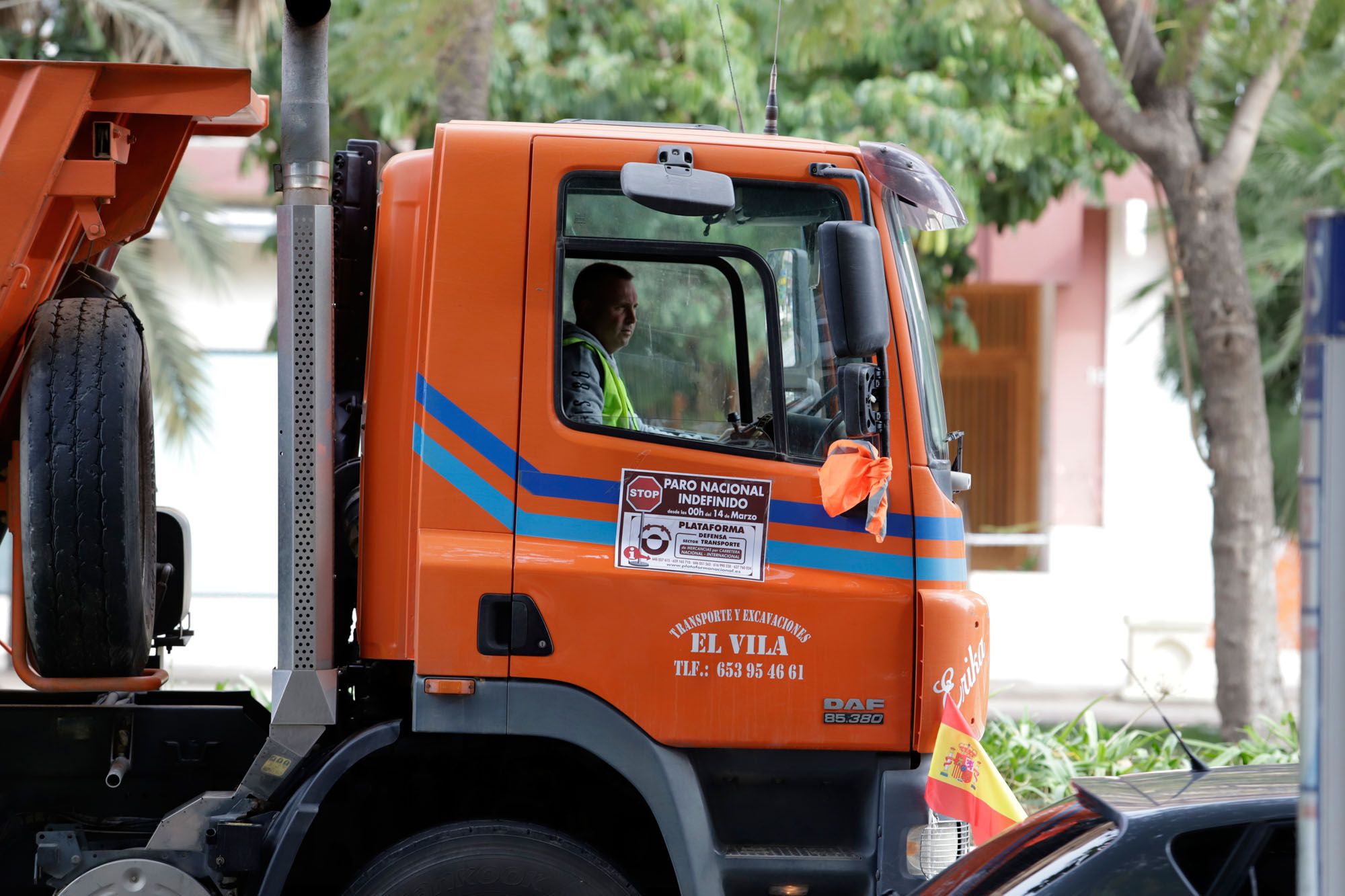 Protesta de los camioneros por el Centro de Málaga