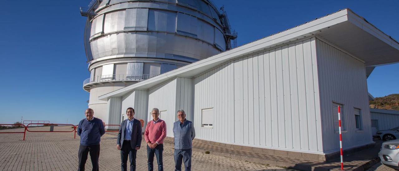 De izquierda a derecha, Romano Corradi, Carlos Torres, Rafael Rebolo y Juan Carlos Pérez, en La Palma.