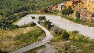 Vista aérea de la histórica cantera de Ca nAimeric, en Castelldefels.