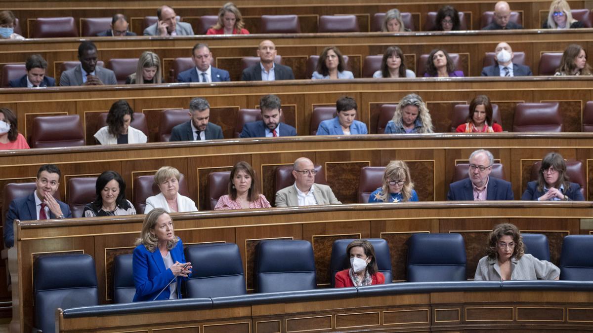 La bancada socialista en el Congreso de los Diputados.