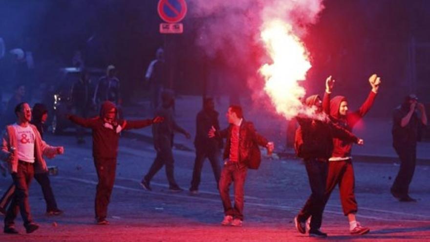 Batalla campal en la celebración liguera del PSG