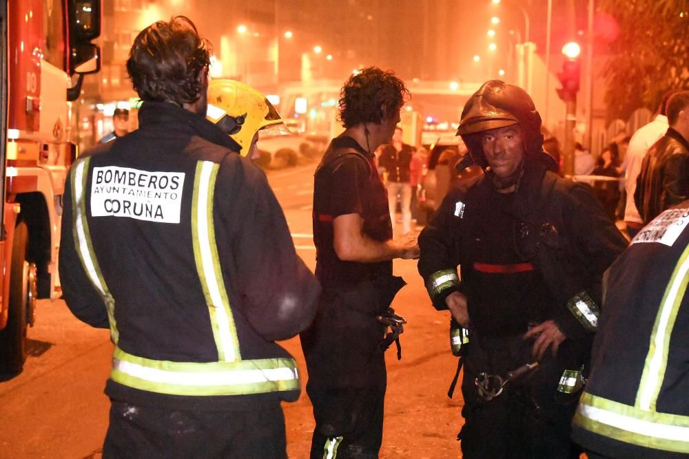 Incendio en un garaje de la ronda de Outeiro