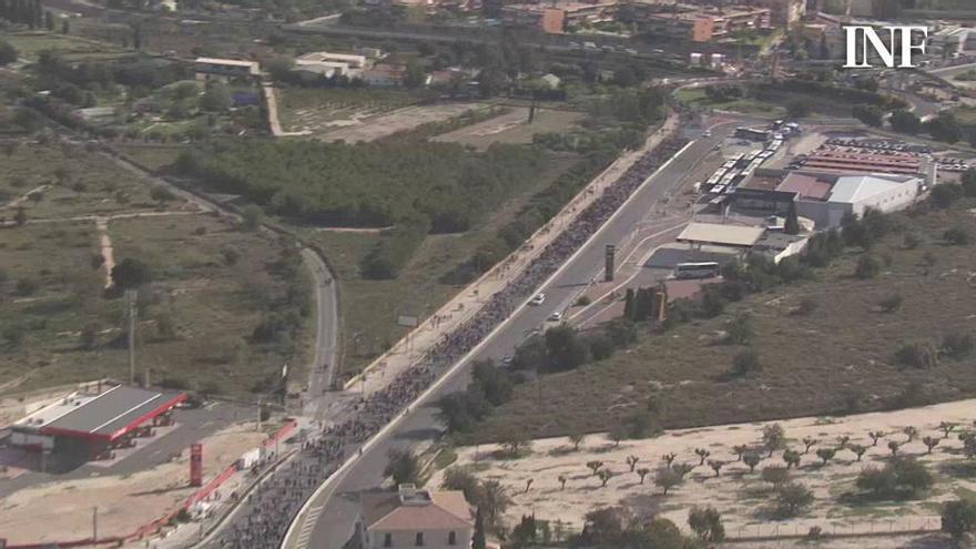 La romería de la Santa Faz desde el aire