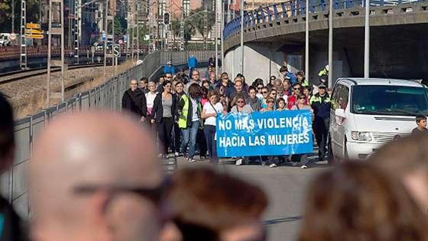 Participantes en la última marcha comarcal contra la violencia machista.