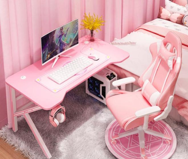 Mesa de escritorio rosa de Aliexpress