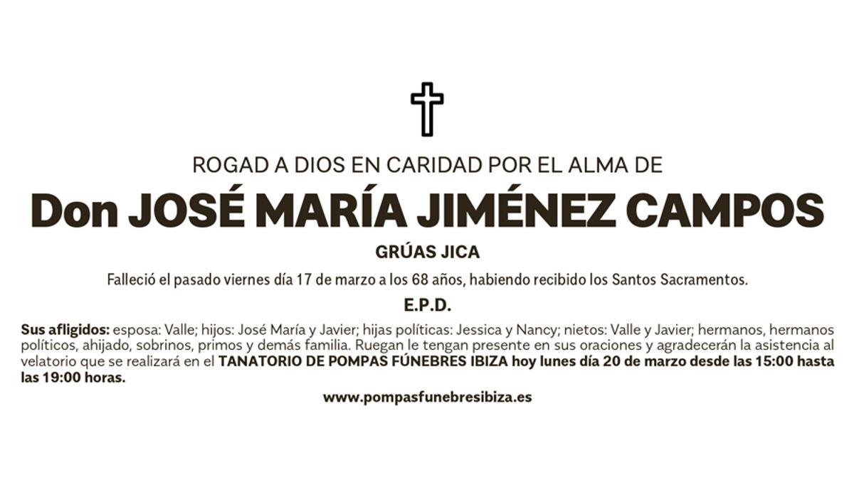 Esquela José María Jiménez Campos