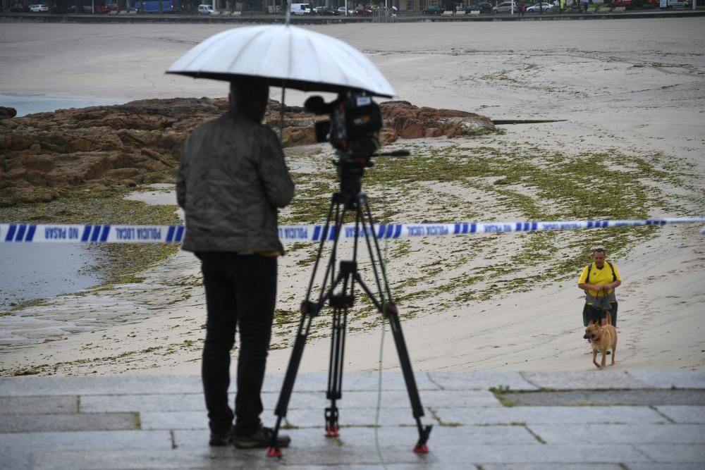 Viento y lluvia en A Coruña por la borrasca Miguel