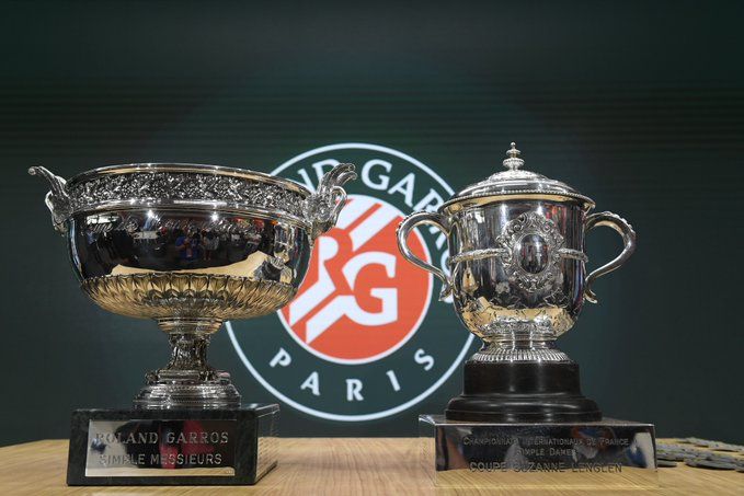 Los trofeos de Roland Garros.