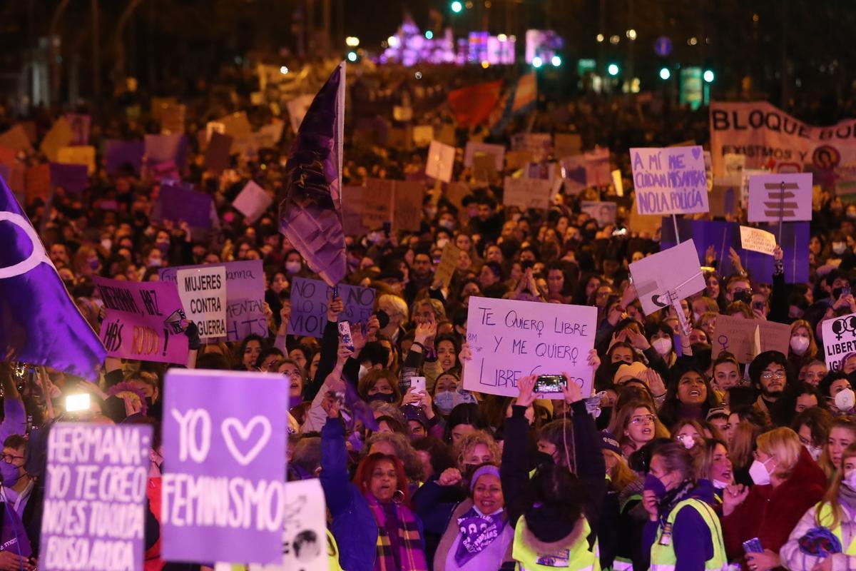 Manifestación por el Día Internacional de la Mujer, el año pasado en Madrid.