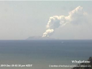 Erupció del volcà Whakaari a Nova Zelanda