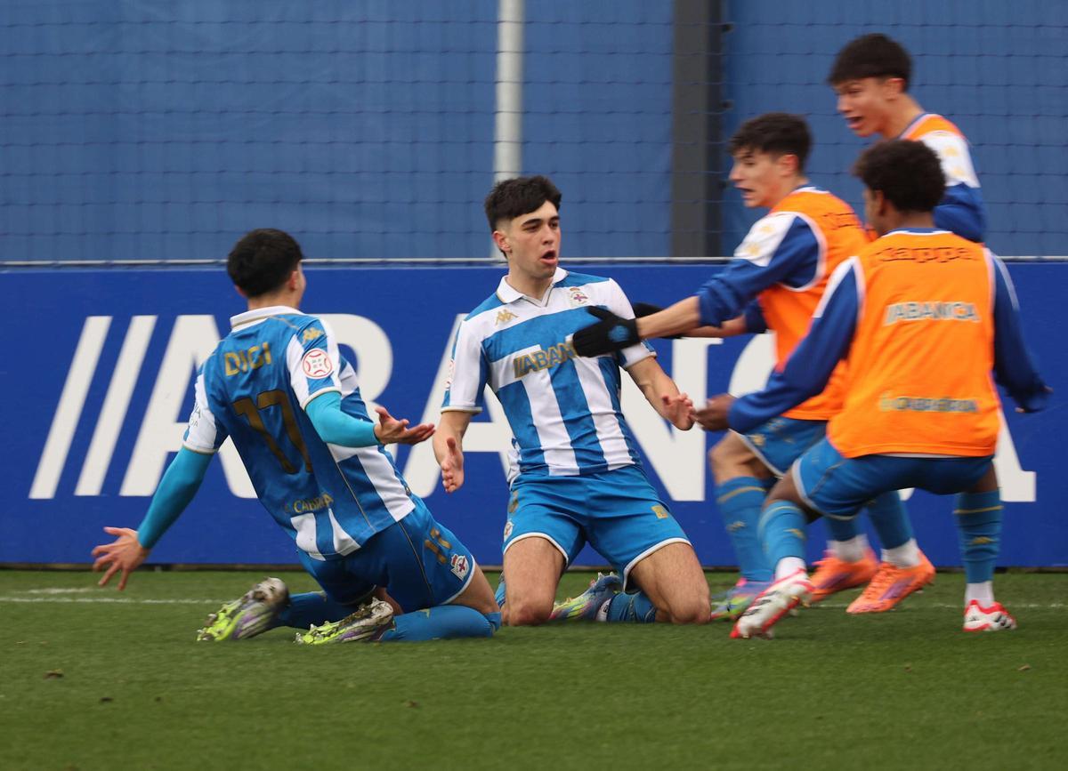 El Dépor juvenil se impone al Rayo (4-1) y avanza a cuartos en la Copa del Rey