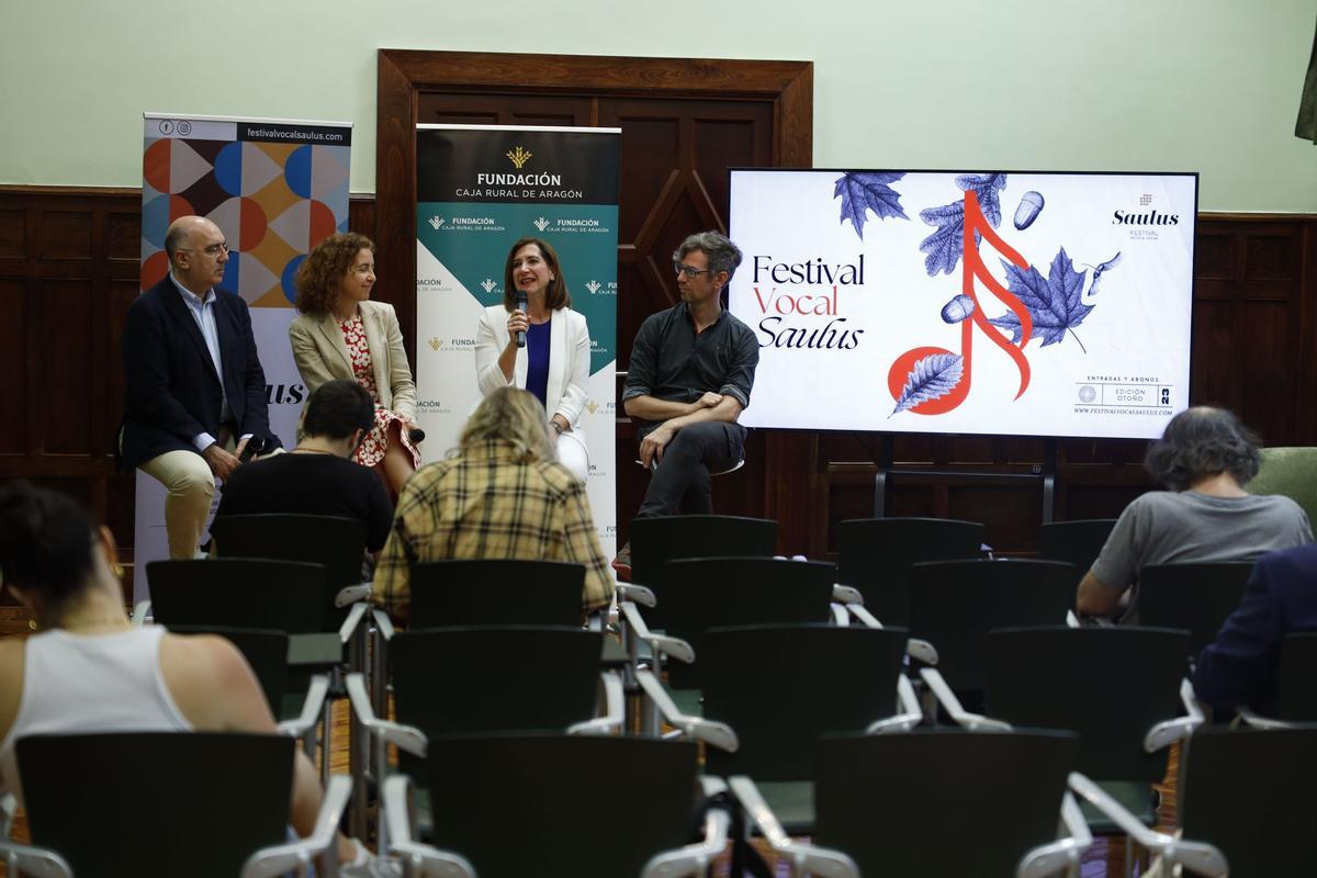 Una imagen de la presentación del festival, este martes, en la sede de Caja Rural de Aragón.