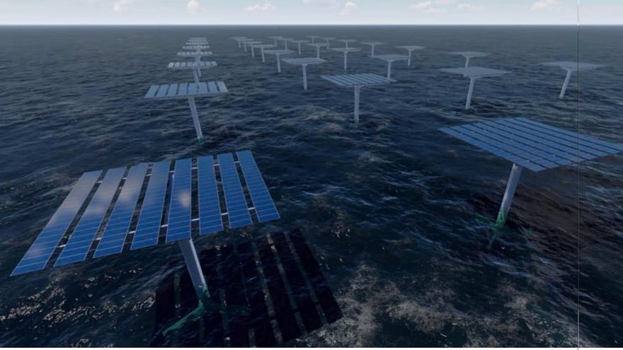 Paneles solares flotantes en el mar: el novedoso sistema ideado por la Universidad de Oviedo