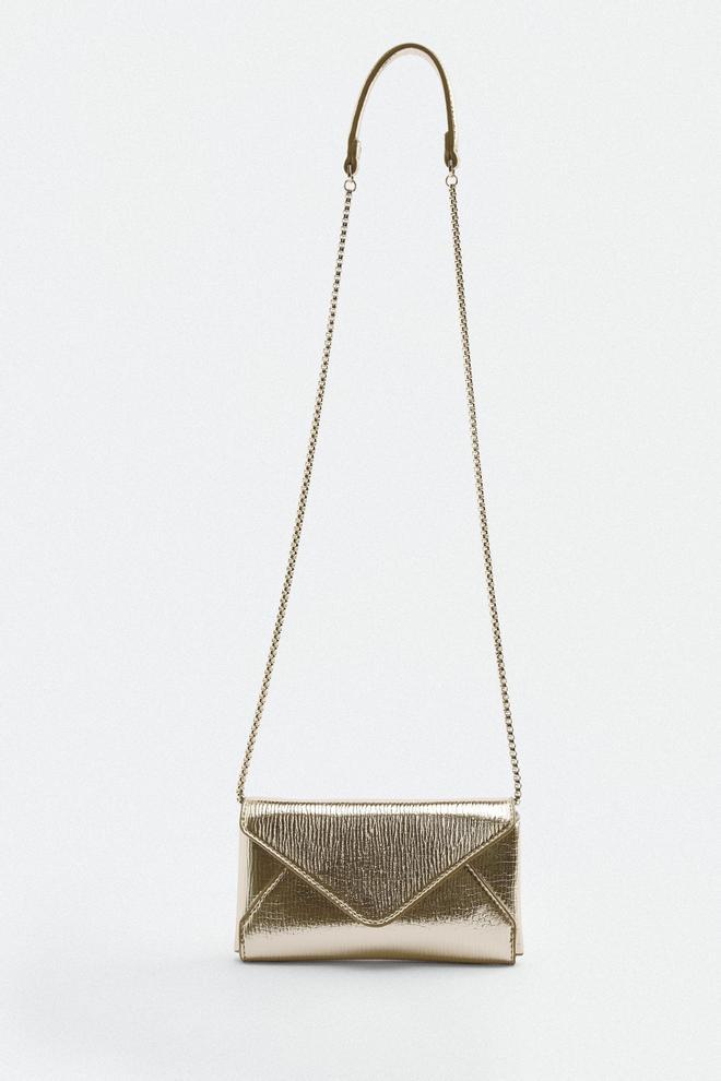 Bolso bandolera dorado Zara