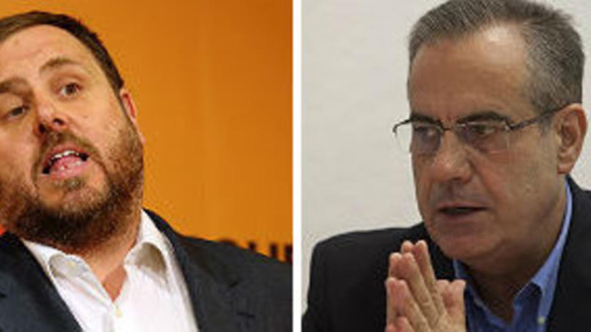 El líder de ERC, Oriol Junqueras, y el exministro socialista Celestino Corbacho.