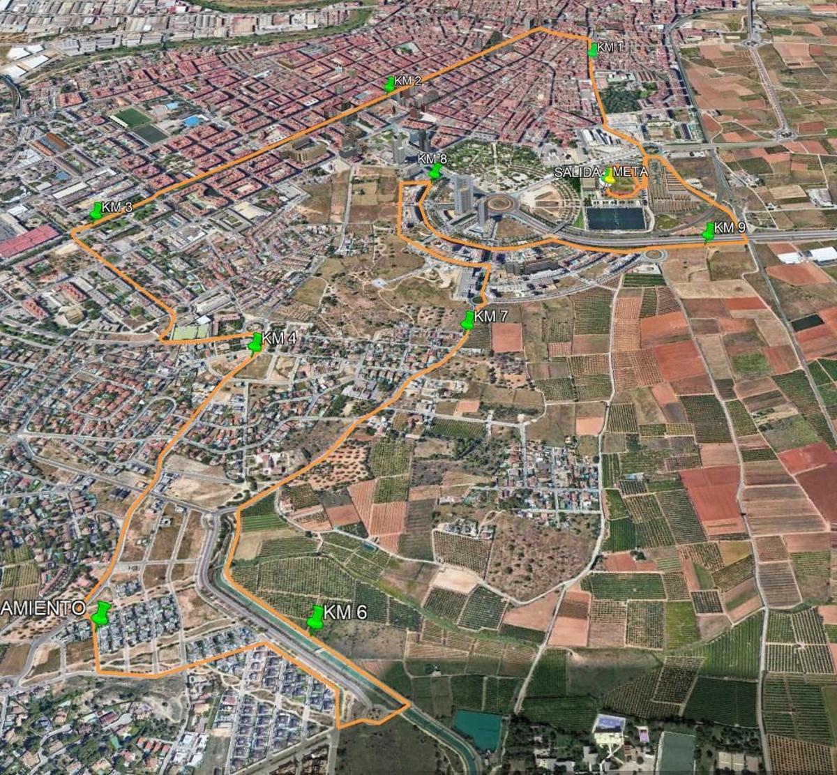 El recorrido de la carrera.