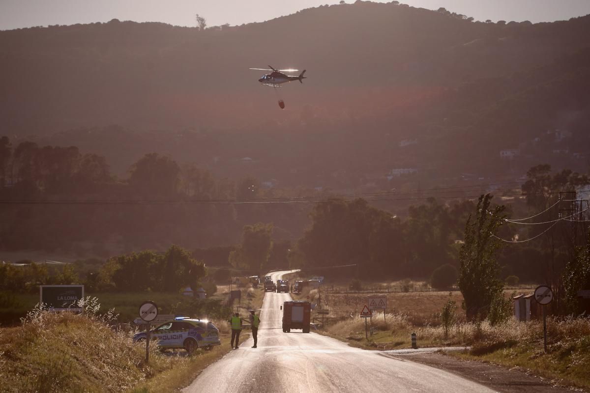 Incendio forestal junto al Castillo de la Albaida