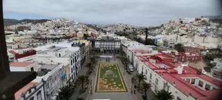 Las alfombras del Corpus cubren la Plaza de Santa Ana en Las Palmas de Gran Canaria