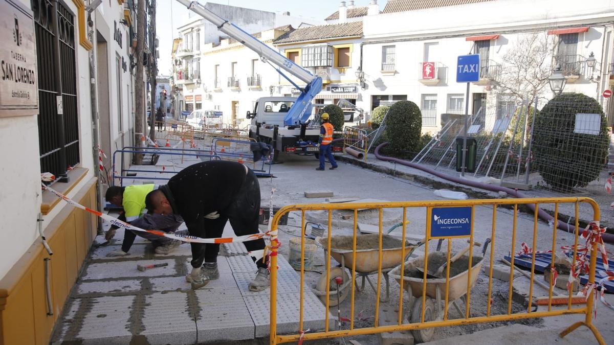 Trabajos en San Lorenzo, esta mañana.