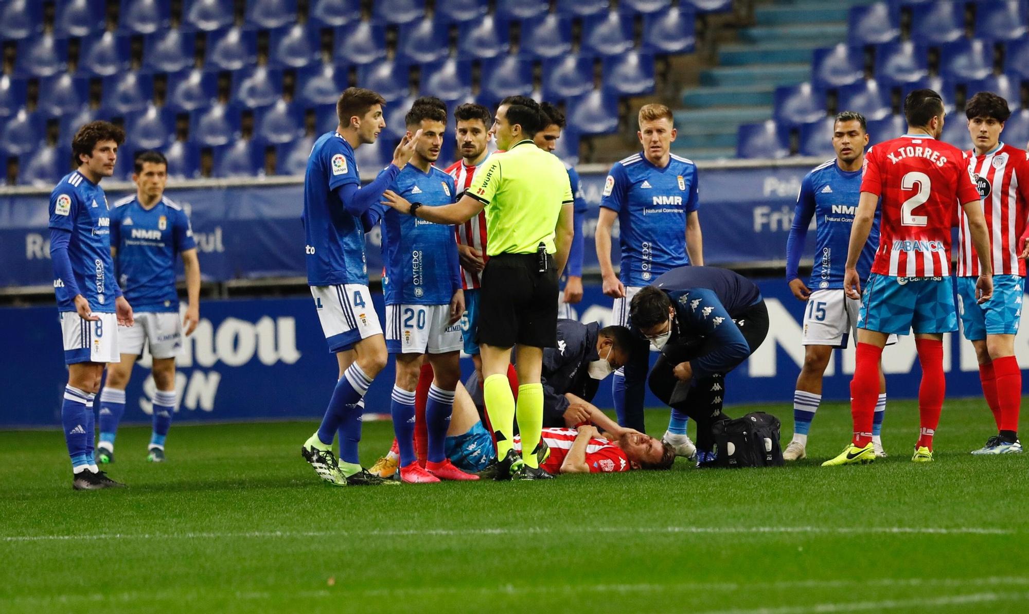 El partido entre el Oviedo y el Lugo, en imágenes