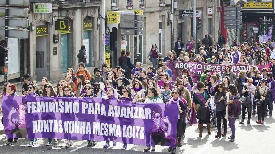 Una manifestación por el Día de la Mujer celebrada hace dos años en Santiago.