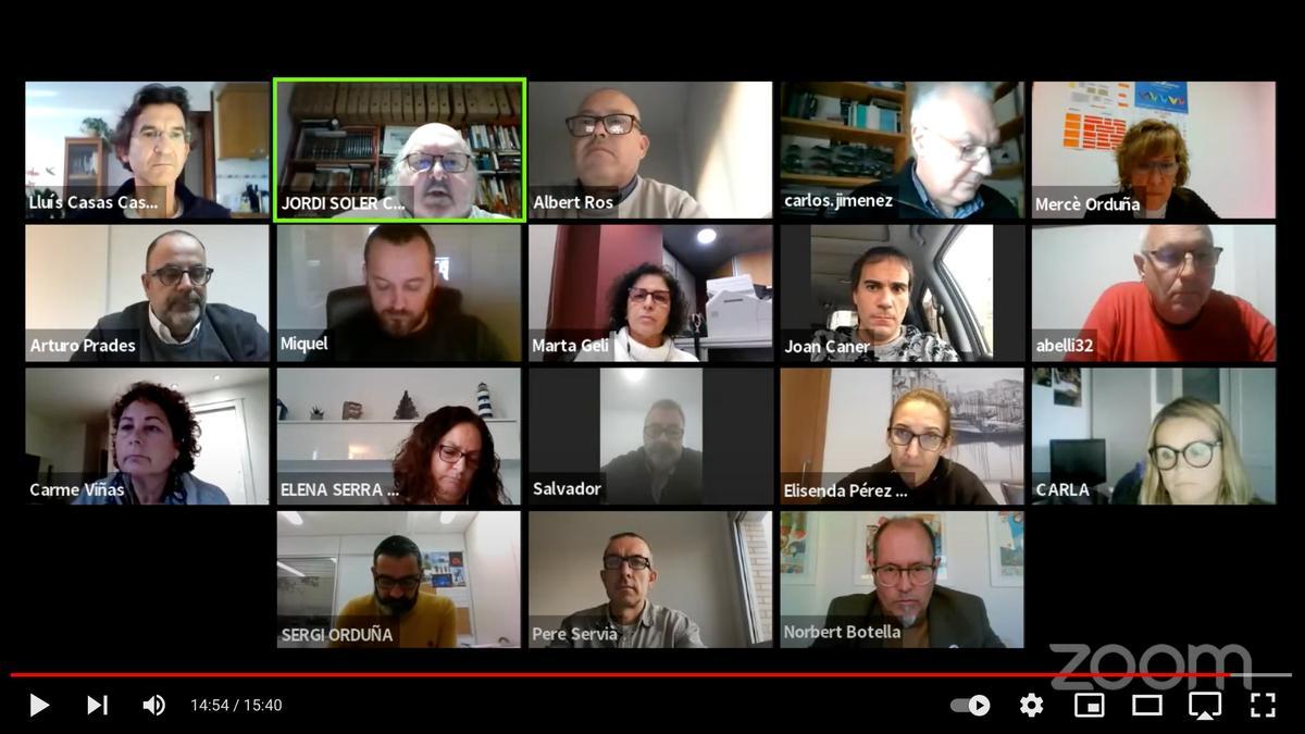 Captura de pantalla del ple extraordinari que ha celebrat l&#039;Ajuntament de Calonge aquest 13 de desembre del 2021 (Horitzontal)