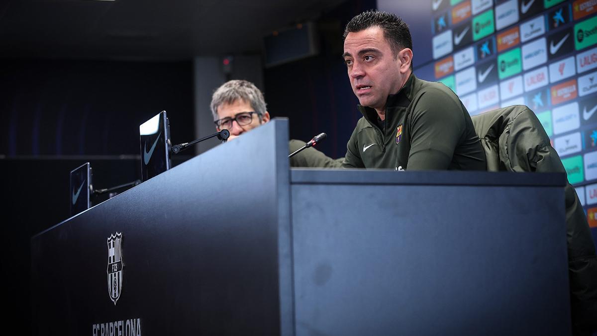 Xavi, en rueda de prensa