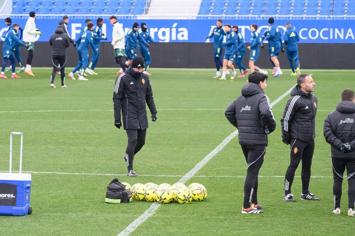 Sellés, pensativo en el entrenamiento de ayer.