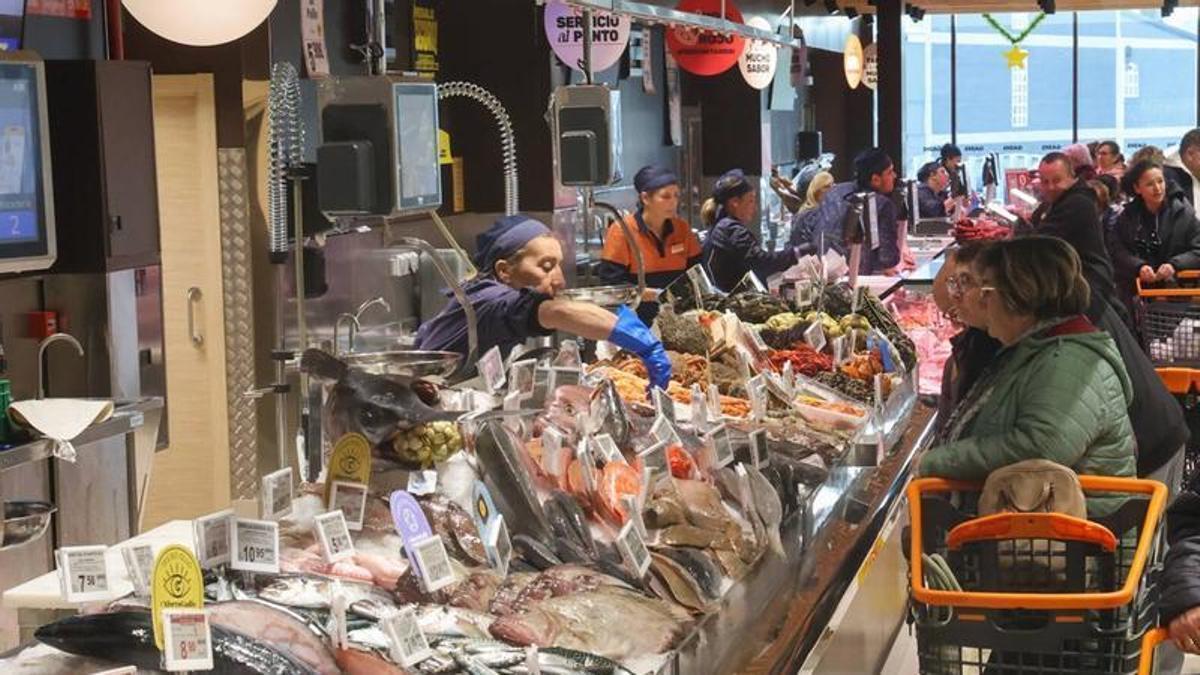 Pescadería de un supermercado