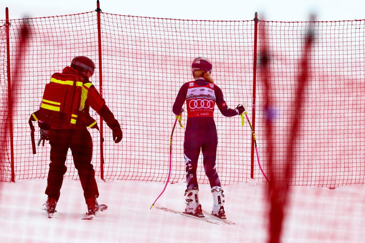 Lindsey Vonn, tras su caída en Crans Montana