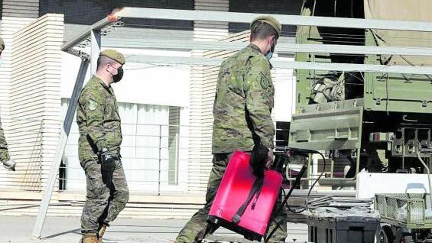 Imagen de la residencia la semana pasada, cuando fue desinfectada por el Ejército.