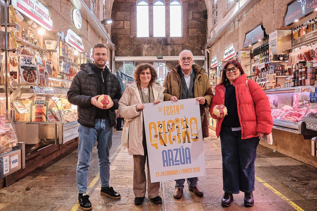 Daniel Moscoso, izquierda, con Goretti Sanmartín, Xoán Xesús Carril y Pilar Lueiro