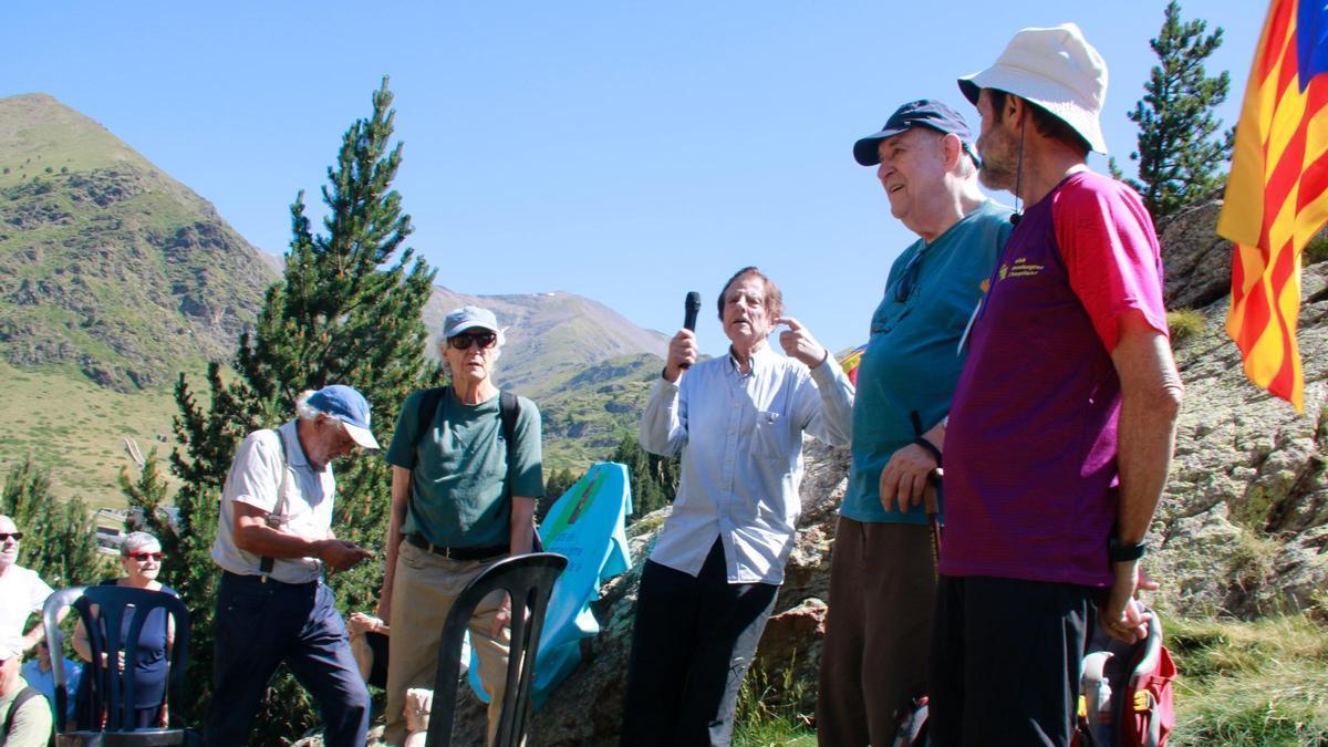 Alguns dels participants en el segrest de la Mare de Déu de Núria a qui han homenatjat.