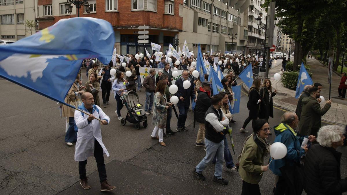 Manifestación de médicos en Oviedo, el pasado 29 de abril.