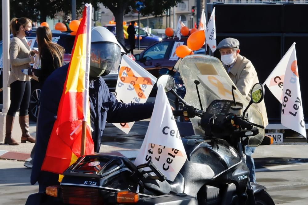 El centro de Murcia vuelve a llenarse de vehículos para protestar contra la Ley Celaá