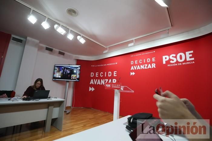 Así fue la noche electoral en la sede del PSOE en la Región de Murcia