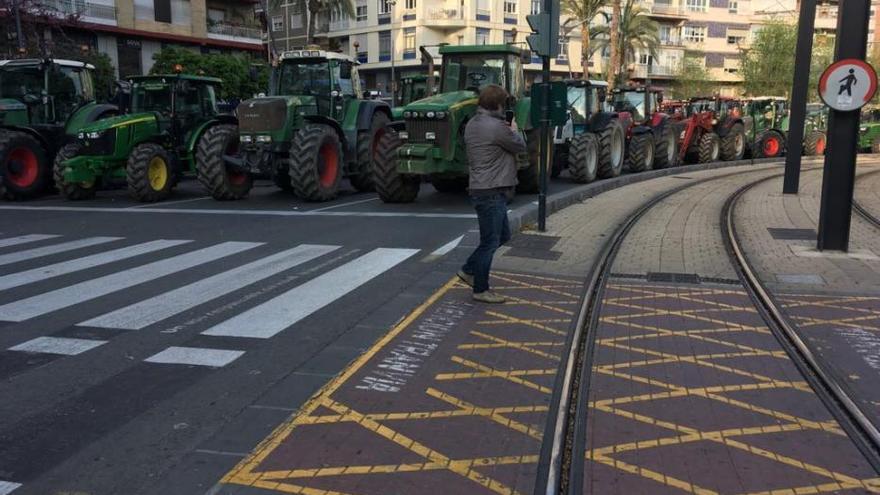 Colapso en Murcia por la manifestación de los agricultores