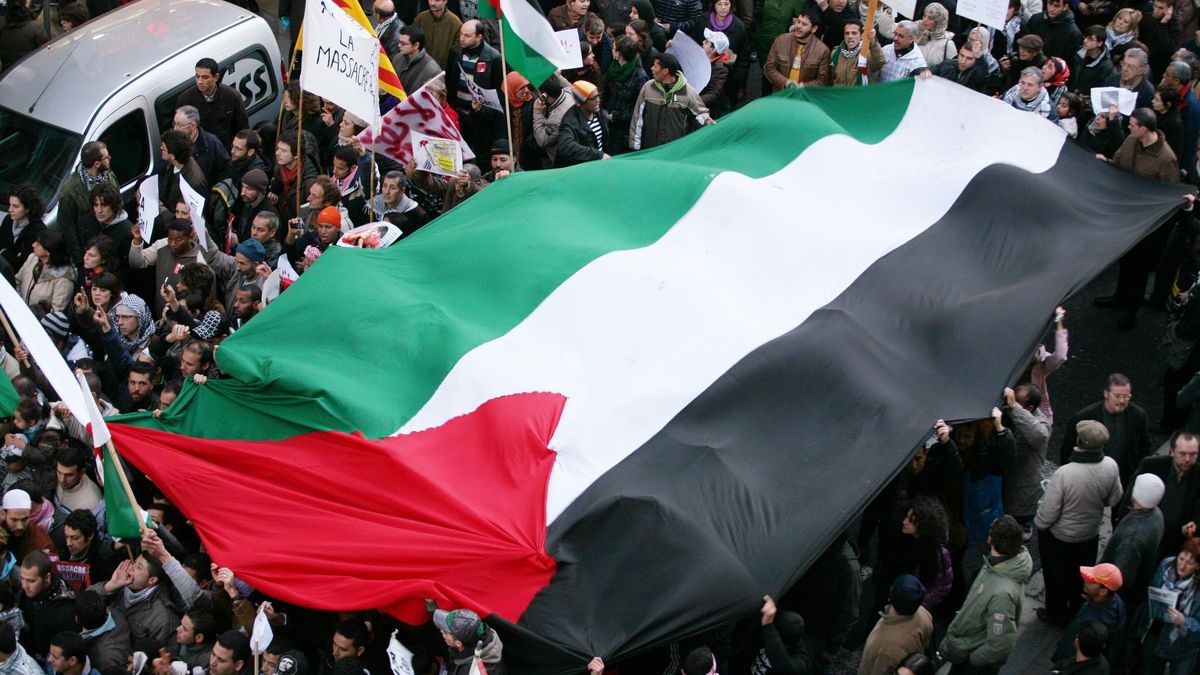 Manifestación en Barcelona como apoyo al pueblo palestino