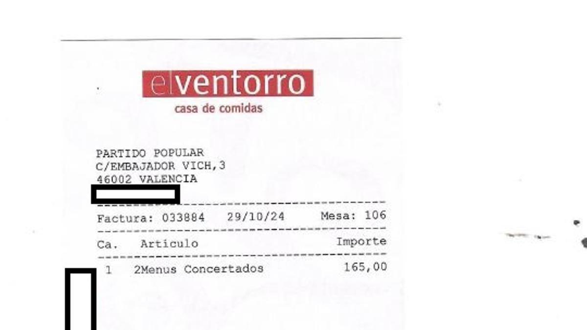 El propietari del Ventorro entrega al jutjat la factura de la sobretaula de Mazón amb la periodista el 29-O