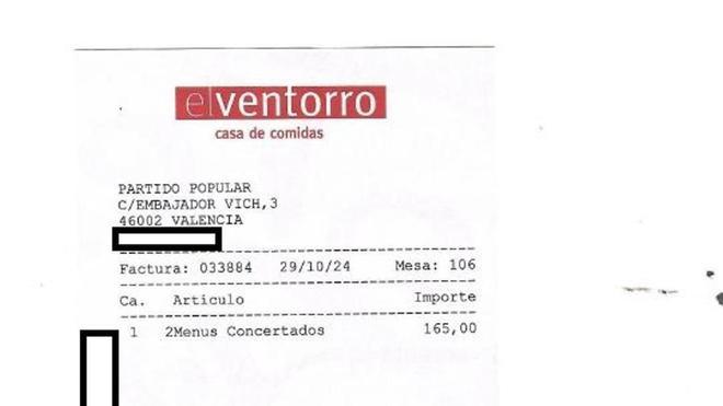 El propietari del Ventorro entrega al jutjat la factura de la sobretaula de Mazón amb la periodista el 29-O