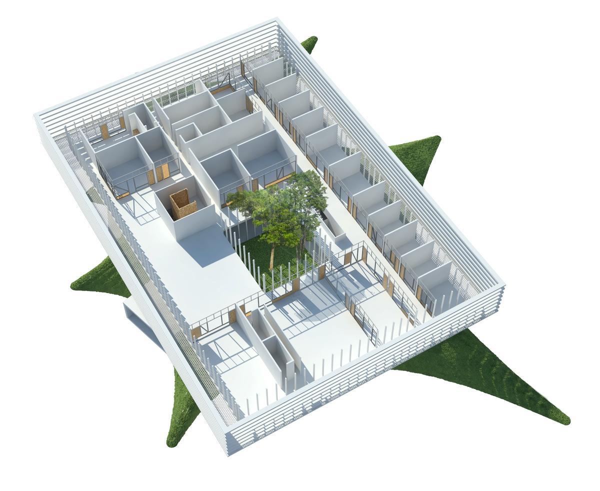 Recreación virtual de la planta superior del nuevo edificio del COR.